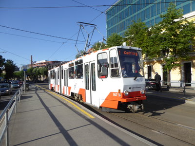 TLT tram line 1 at Mere puiestee 02, Tallinn, 2018
