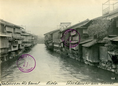 EU: Kyoto. Tea houses on a canal (1913), Kyoto, 1913
