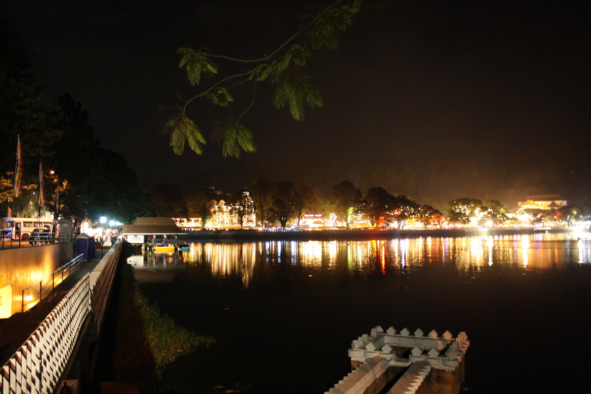 Kandy lake on pere hare night, Kandy, Sri Lanka, 2012
