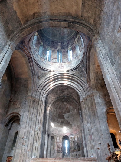 Dome and apse of Samtavro Church. Mtskheta, Georgia. August, Mtskheta, 2024