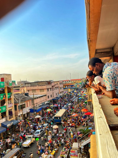 Balcony view of the Makola Market, Accra, 2023