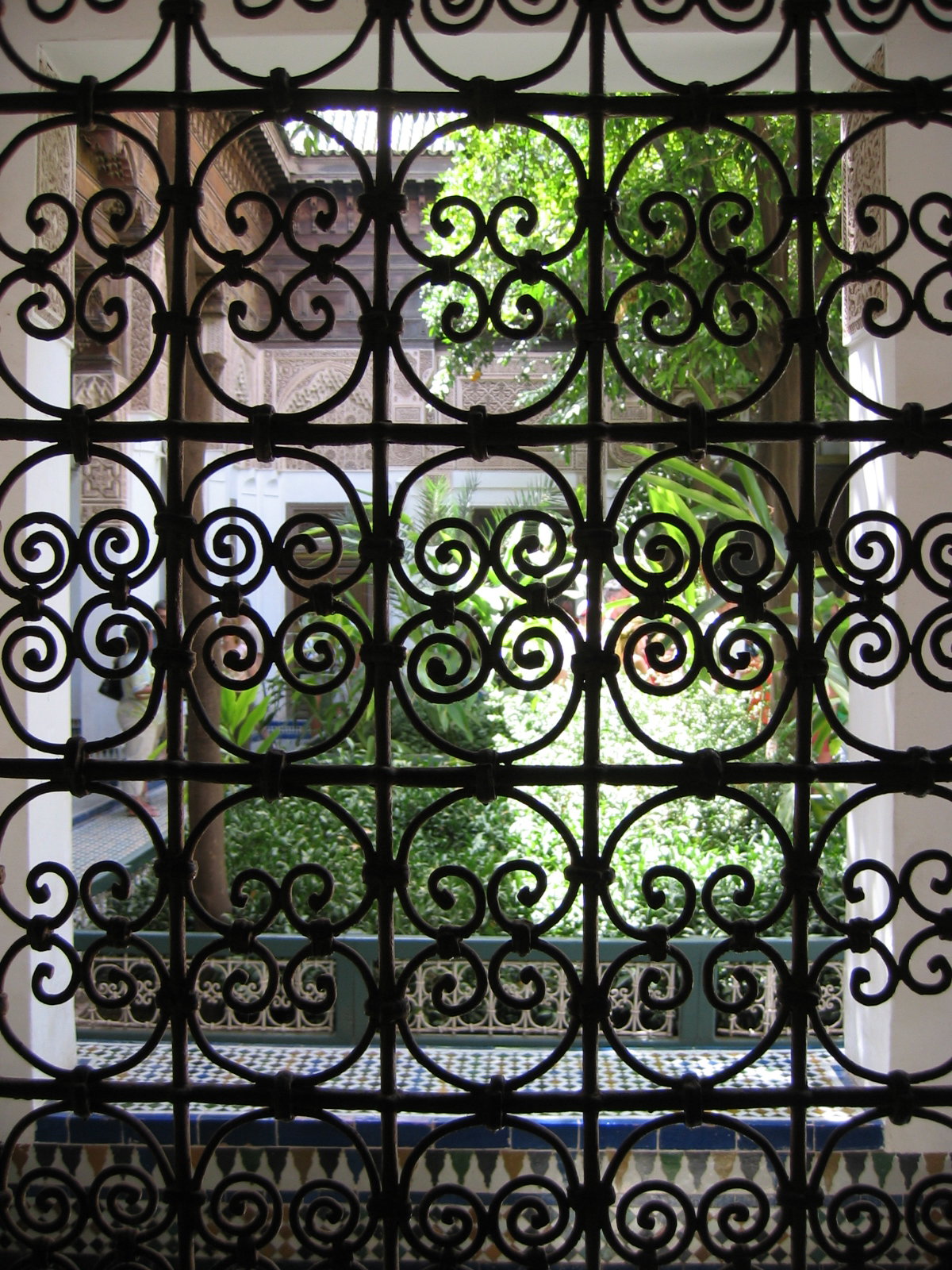 Wrought iron gate in Bahia palace, Marrakech, Morocco, 2006