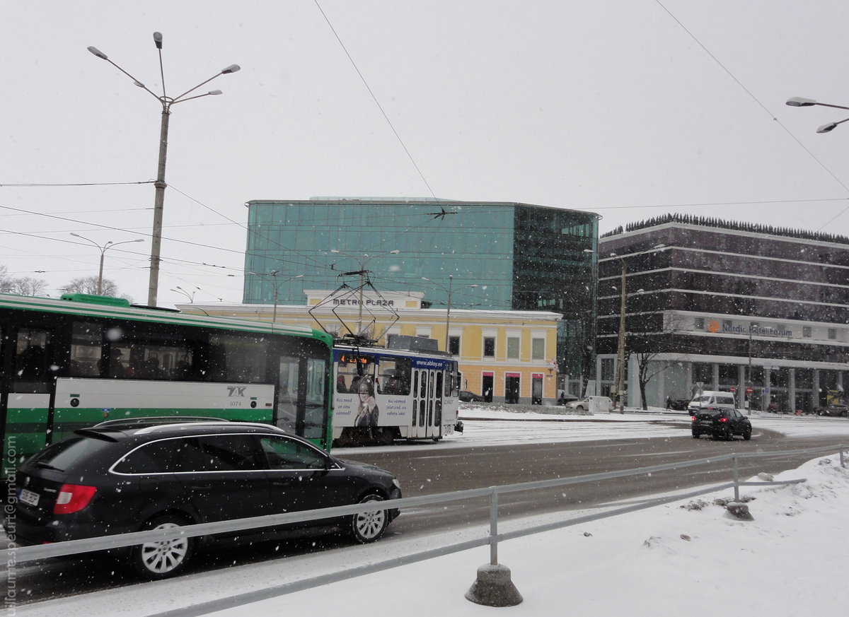 Tramway and bus in Tallinn, Tallinn, Estonia, 2011