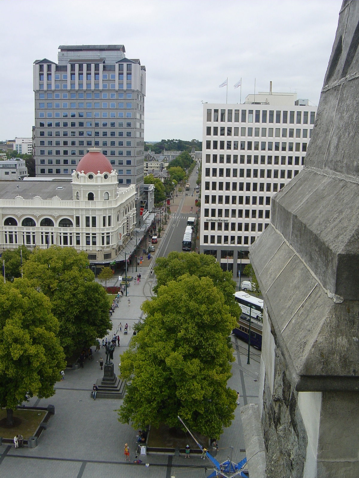 View looking west from the Cathedral Tower, Christchurch, NZ, Christchurch, New Zealand, 2007