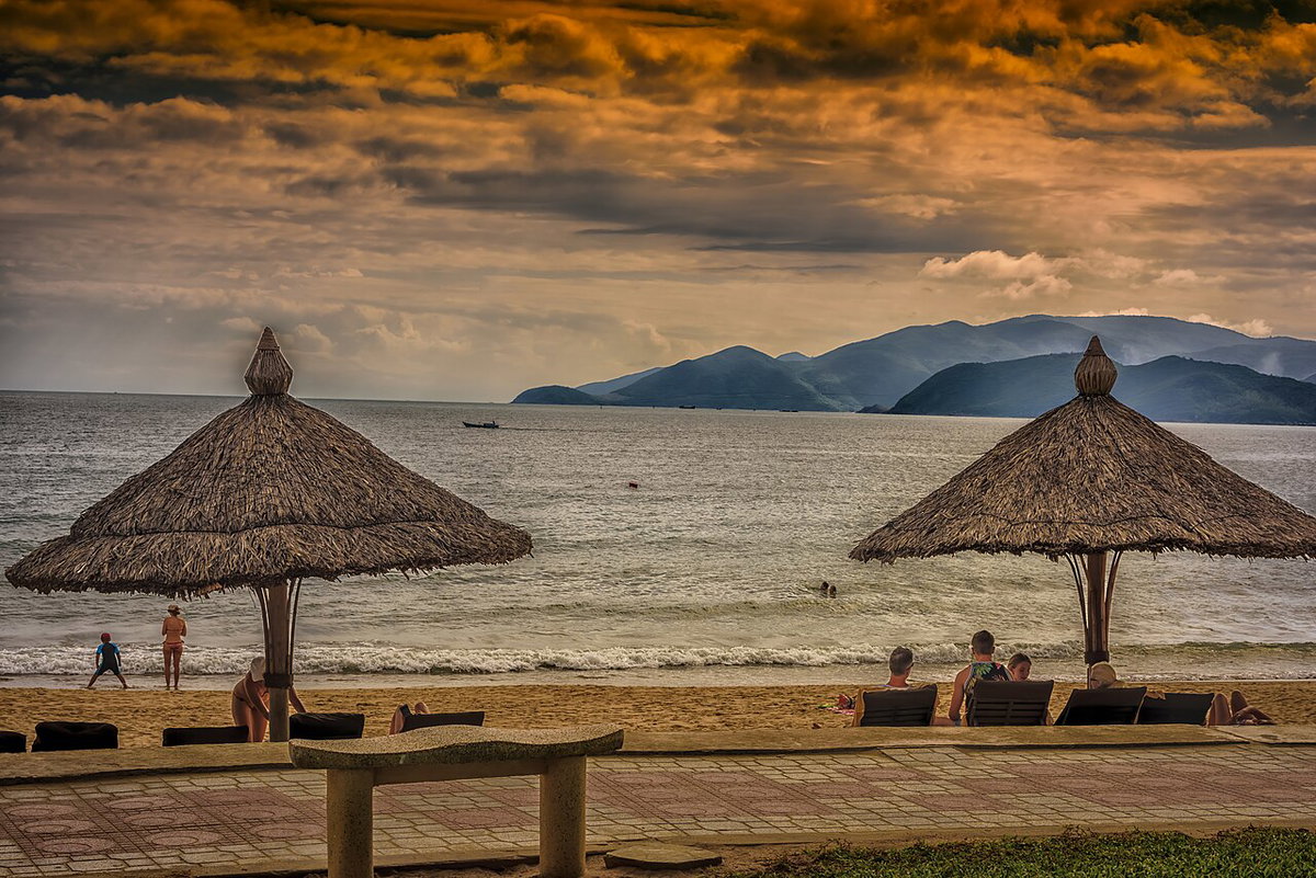 Bamboo shade, Nha Trang, Vietnam, 2016