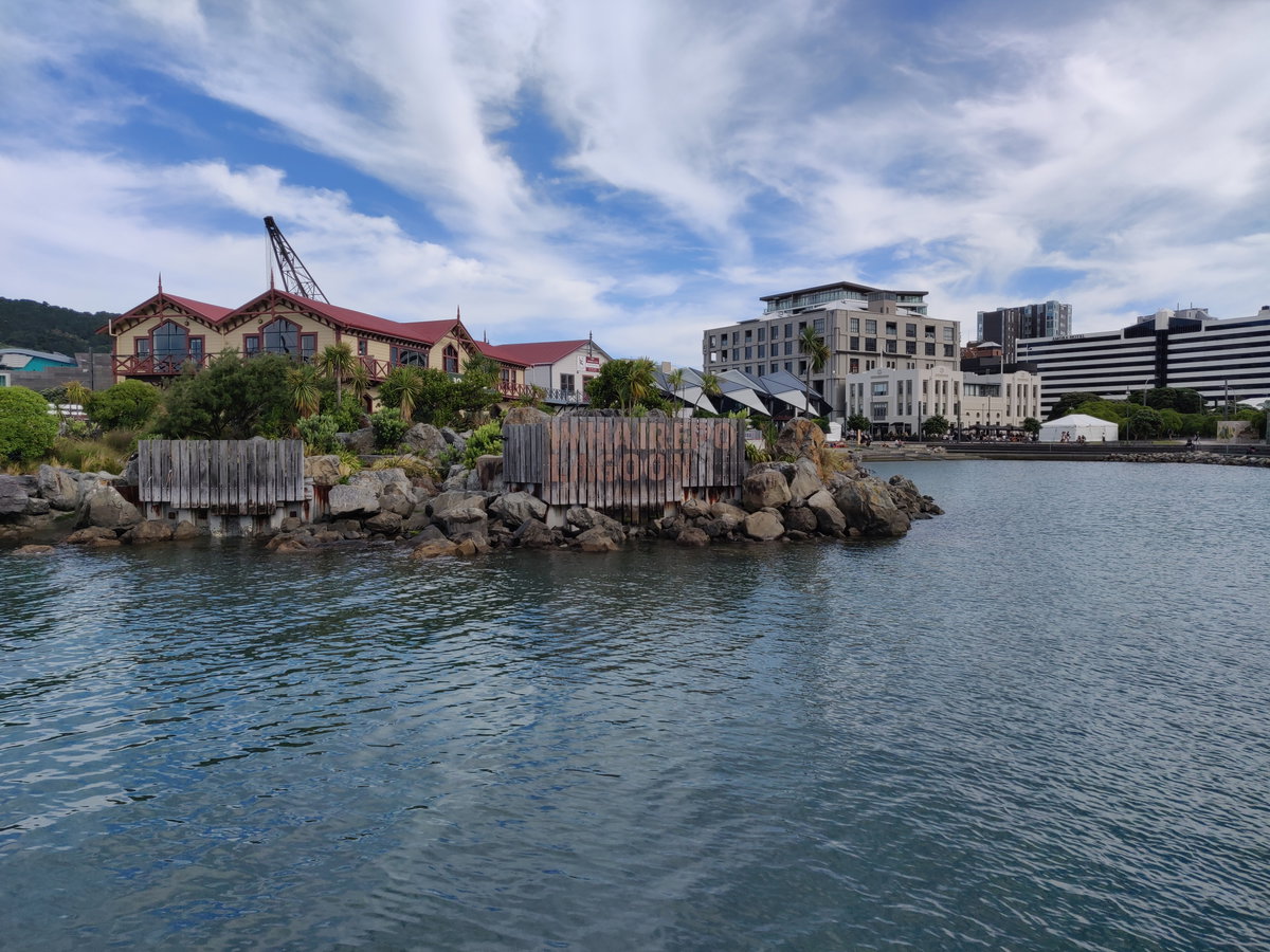 Whairepo Lagoon with sign, Wellington, New Zealand, 2019