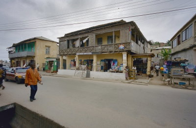 EU: Overzicht - colonial building street, Cape Coast (2002), Cape Coast, 2002