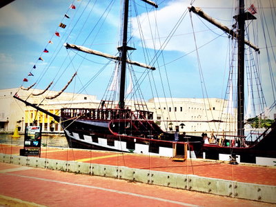 Cartagena ( ) - tall ship at dock, Cartagena — photos through time