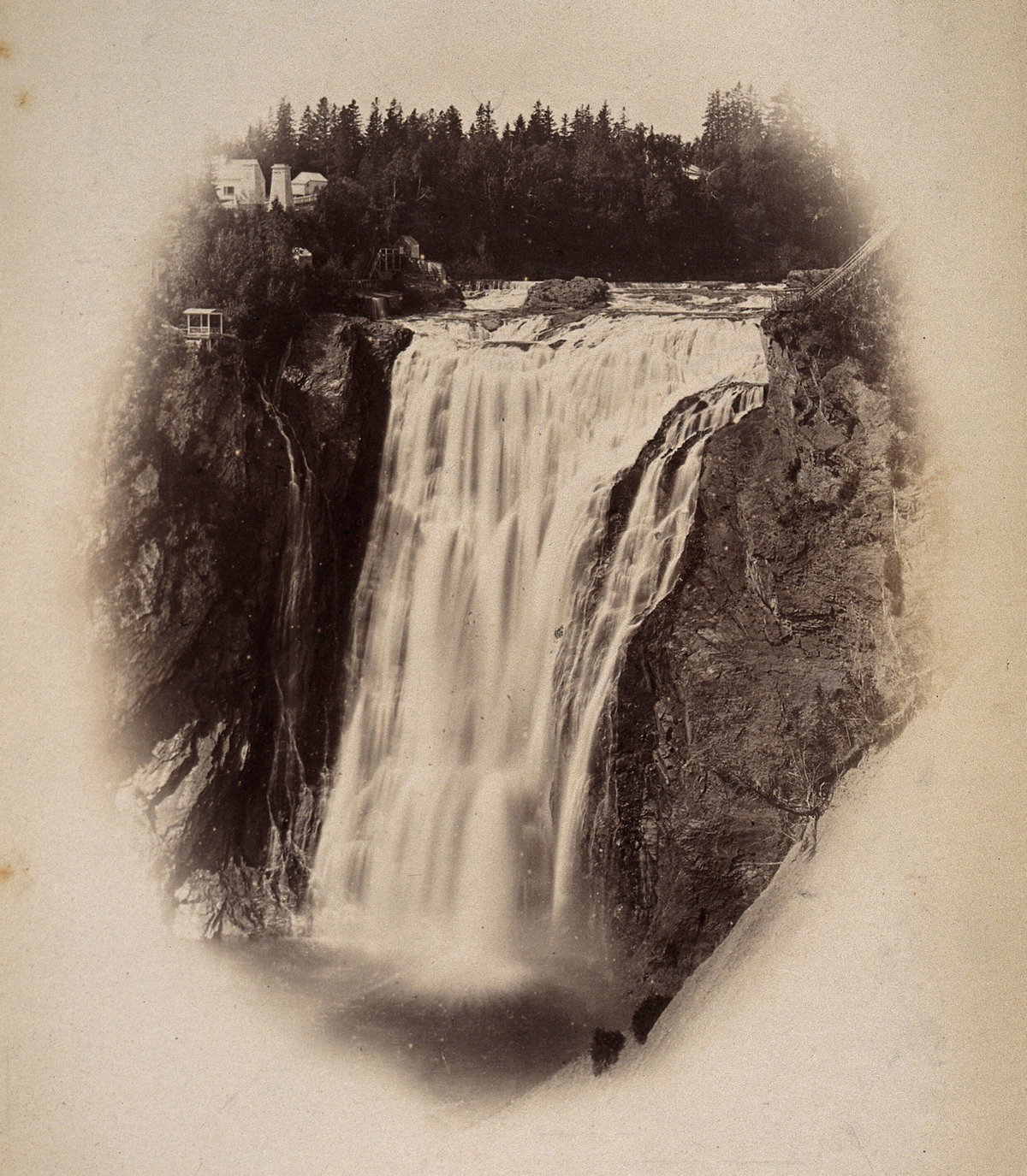 EU: The Montmorency Falls, Quebec, Canada. Photograph, ca. (1880), Quebec City, Canada, 1880