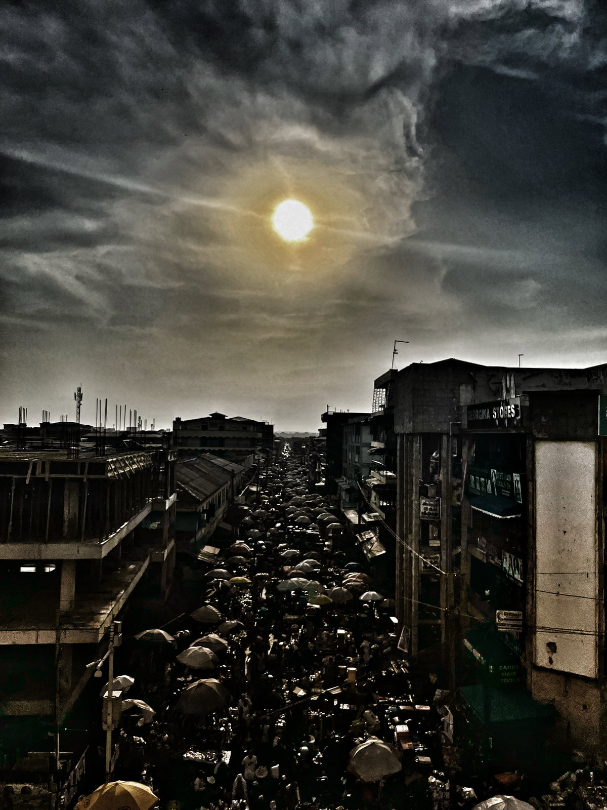 A night view of Makola market, Accra, Ghana, 2023