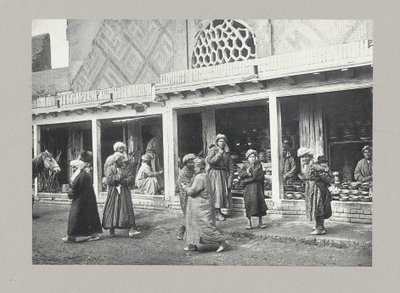 EU: Straat in de Russische wijk te Samarkand (1895), Samarkand, 1895