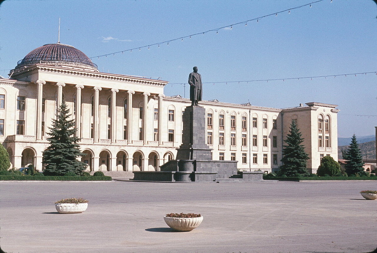 445 - Gori Central square. The last monument to Stalin, Gori, Georgia, 1964