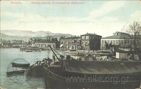 EU: Batoum. Le quai et l' hôtel Belle-vue. (1914), Batumi, Georgia, 1914