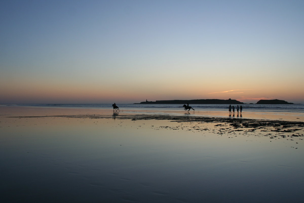 Setting sun from Essaouira beach -and horses- 3, Essaouira, Morocco, 2010