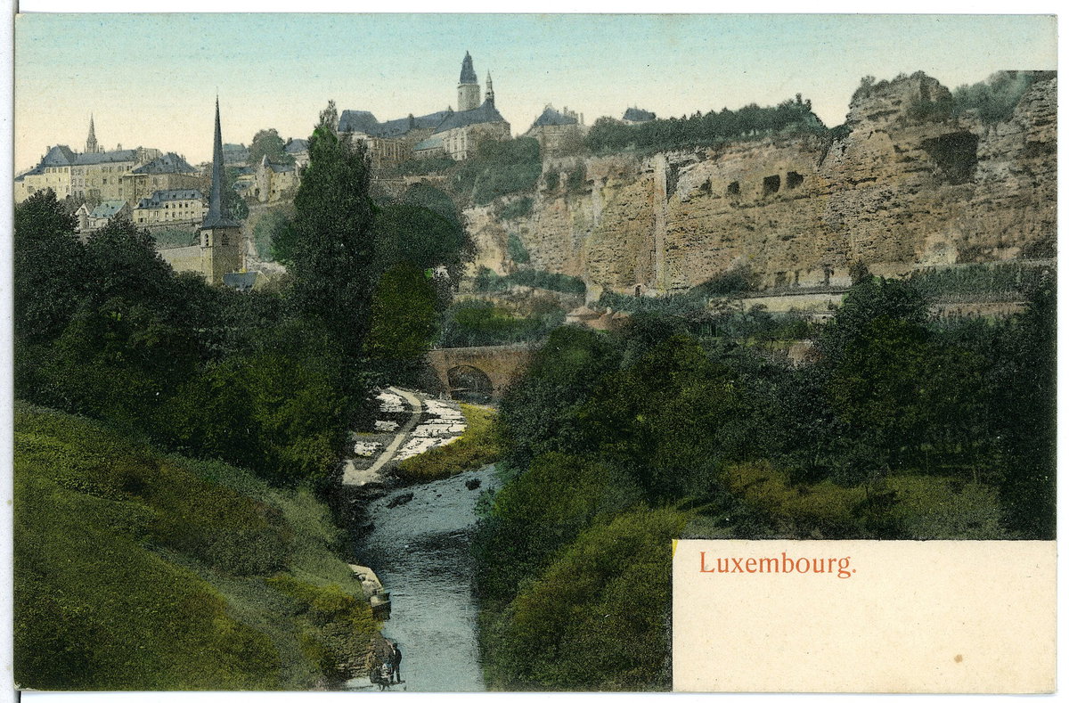 EU: Luxembourg. old city view (1905), Luxembourg City, Luxembourg, 1905