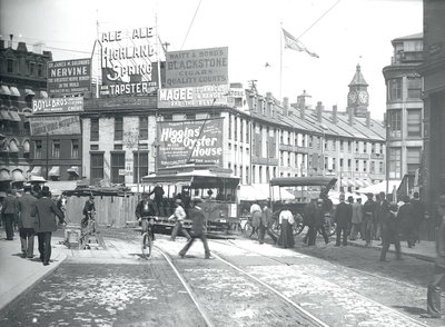 Looking northeast from Tremont Street into Scollay Square, August, Boston, 1897