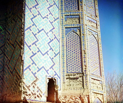 Часть левого минарета. Биби-Ханым, Samarkand, 1905