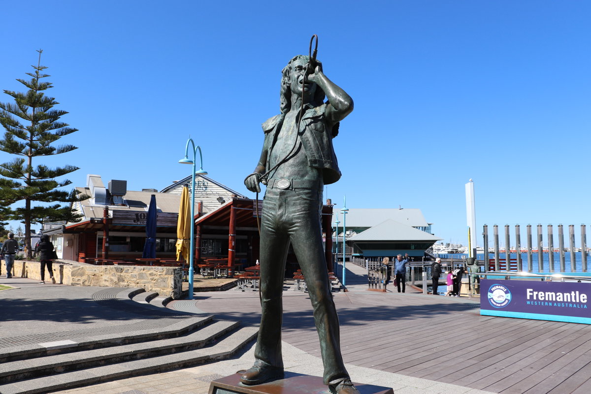 Statue of Bon Scott, Fremantle, Australia, 2019