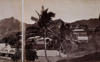 EU: Levuka, Fiji: panoramic view: section three. Photograph, ca. (1880), Levuka, 1880