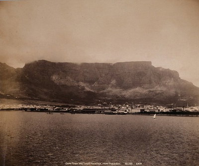 EU: South Africa: Cape Town and Table Mountain from Table Bay. Photograph by George Washington Wilson, (1896), Cape Town, 1896