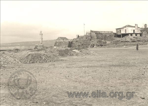 EU: Ενετικά τείχη στο λιμάνι (1960), Chania, Greece, 1960