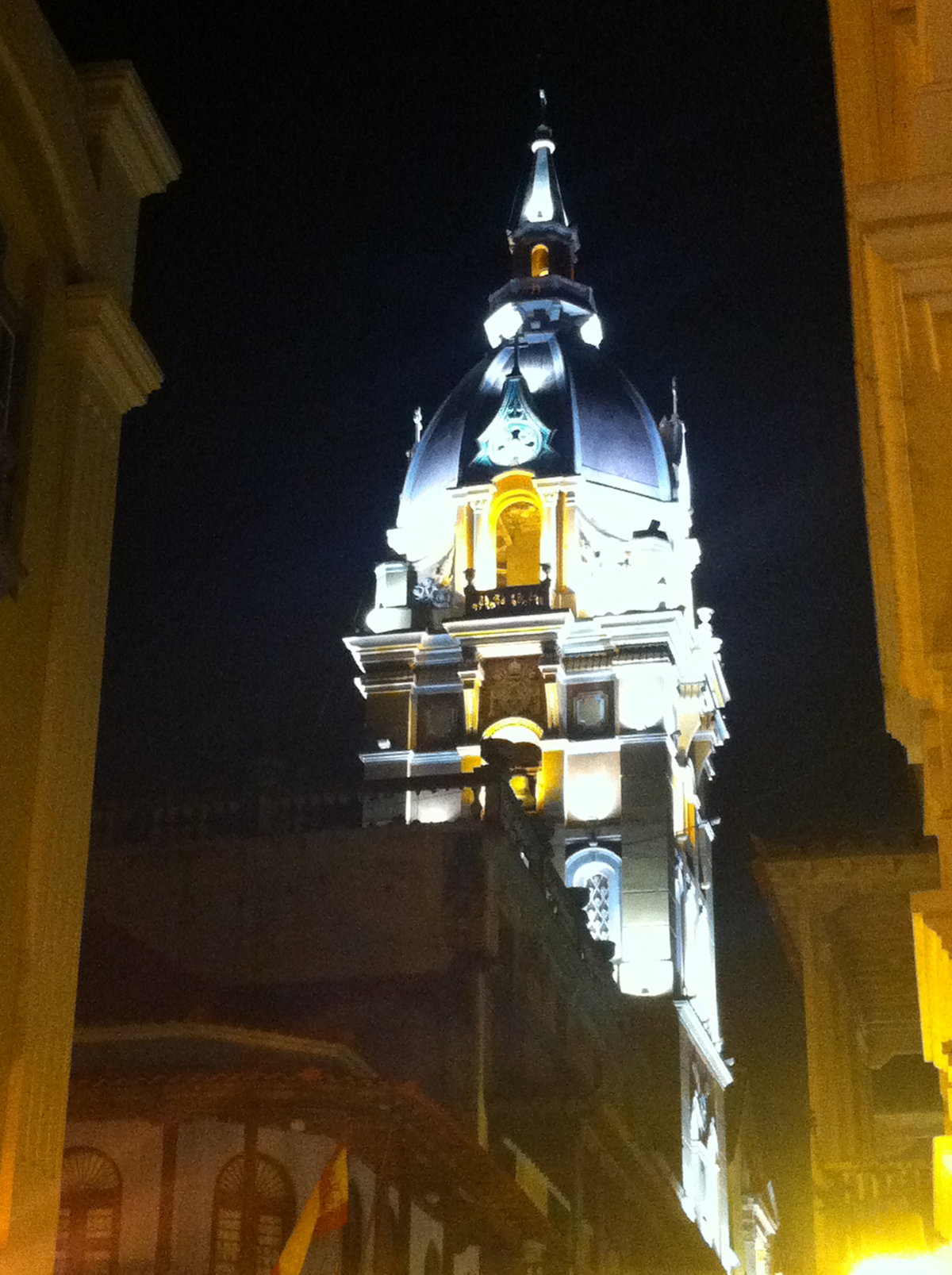 Catedral de Cartagena vista nocturna, Cartagena, Colombia, 2012