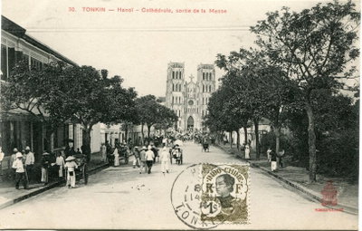 Hanoï - Cathédrale, sortie de la Messe, Hanoi — photos through time