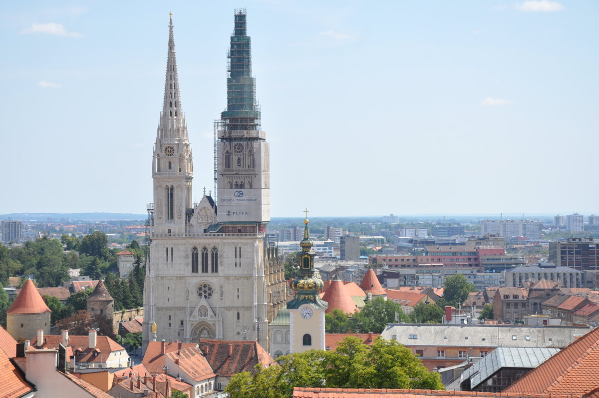 Main façade and spires (108 m.) - Zagreb Cathedral, Zagreb, Croatia, 2012