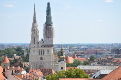 Main façade and spires (108 m.) - Zagreb Cathedral, Zagreb, 2012