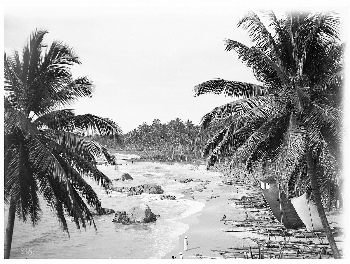 EU: Szenerie mit Booten am Strand von Colombo (1913), Colombo, Sri Lanka, 1913