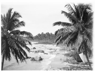 EU: Szenerie mit Booten am Strand von Colombo (1913), Colombo, 1913