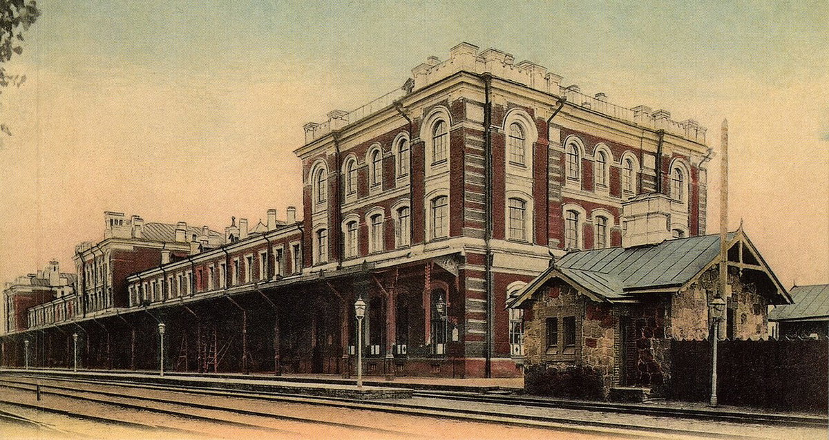 St. Petersburg-Warsaw railway station in Daugavpils, Daugavpils, Latvia, 1900