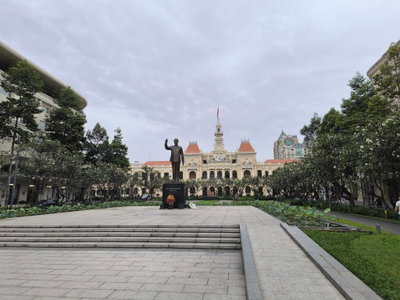 Monument of Ho Chi Minh on Nguyen Hue Boulevard, Ho Chi Minh City, 2023