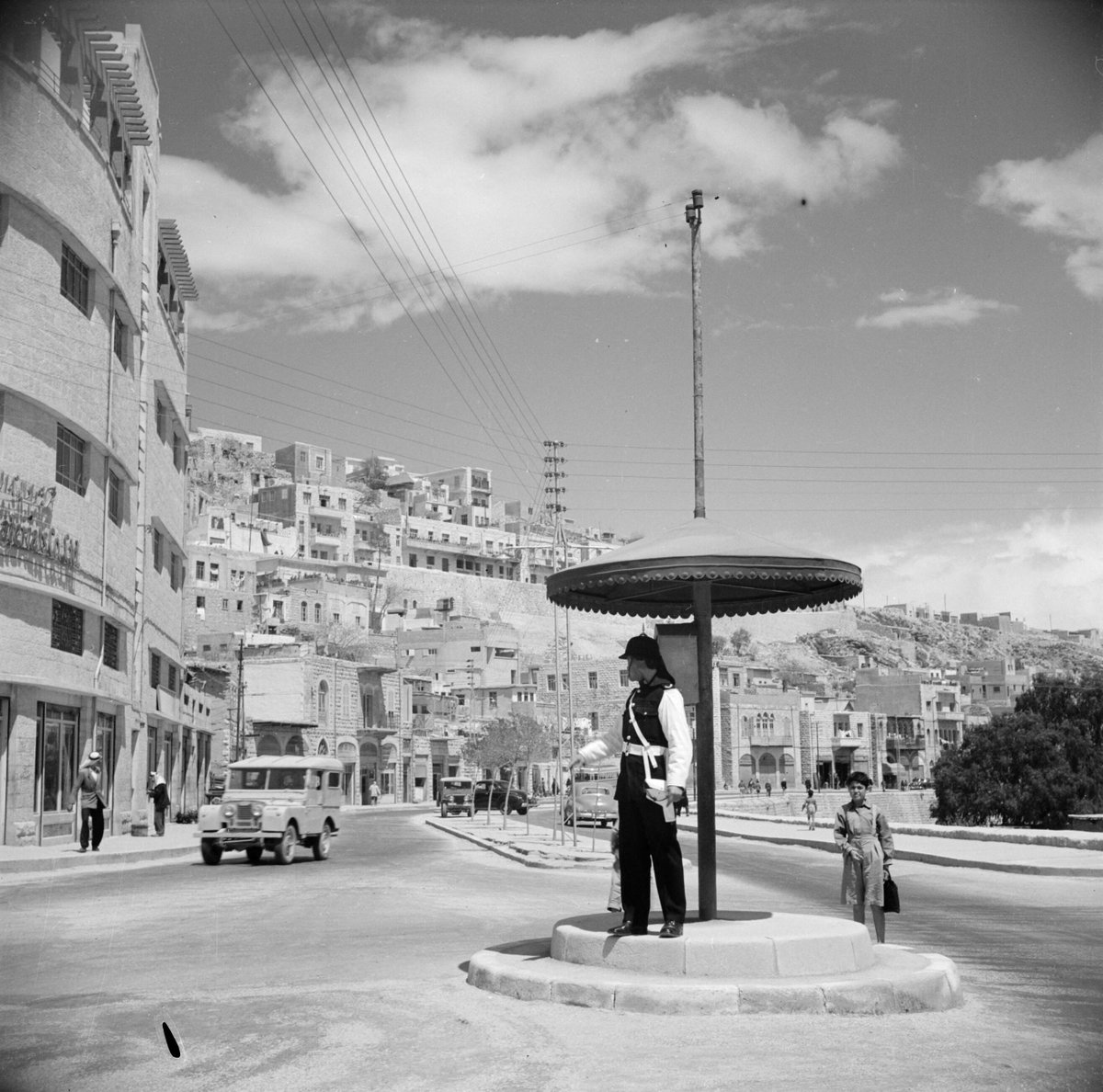 EU: Verkeersrotonde in Amman (1950) [1], Amman, Jordan, 1950