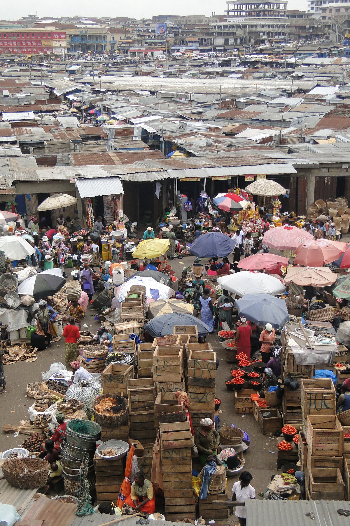 View over Kejetia Market - Largest in West Africa - Kumasi - Ghana, Kumasi, Ghana, 2010