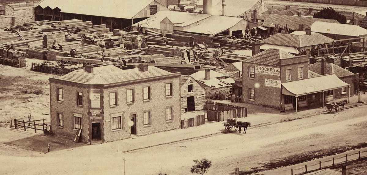 Windsor Castle Hotel, Franklin Street, Adelaide, Australia, 1865