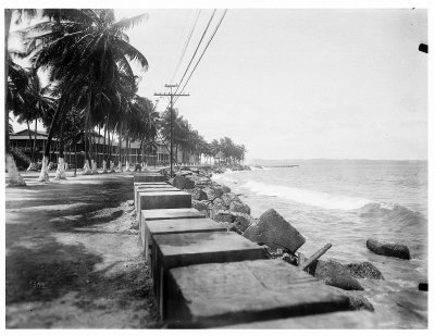 EU: Colón, Panama. Uferpromenade mit Palmenallee und Wellenbrechern (1915), Colón, 1915