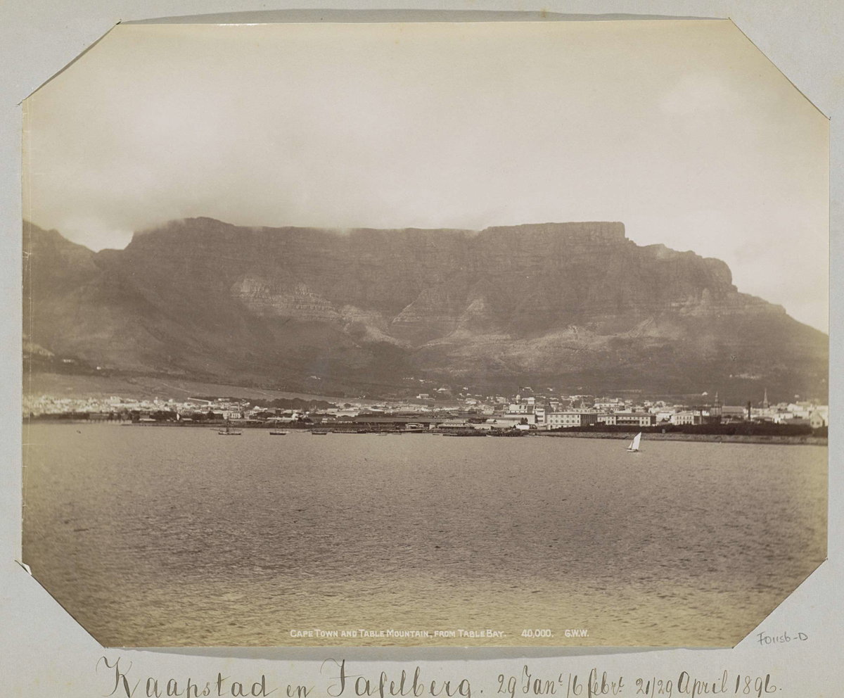 EU: Cape town and Table Mountain from Table bay, Cape Town, South Africa, 1896