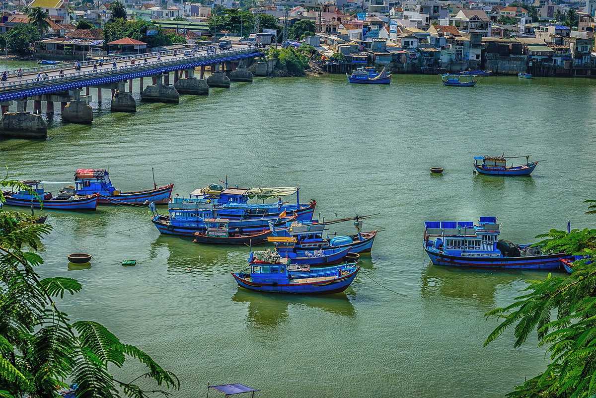 Boats on the river, Nha Trang, Vietnam, 2016
