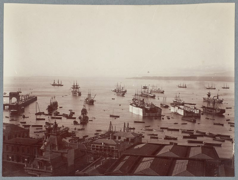 EU: Hamnen, Valparaiso - Vanadis expedition (1884), Valparaíso, Chile, 1884