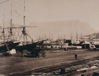 EU: Cape Town, South Africa: The docks at Cape Town. Photograph by George Washington Wilson (1896), Cape Town, 1896