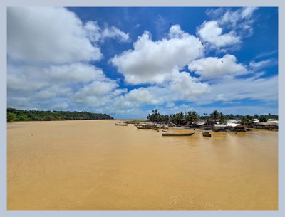 Polluted River against a clear sky, Axim, 2025