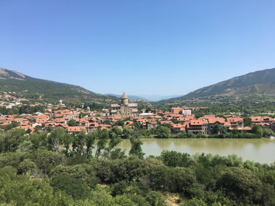 View of Mtskheta from Armaztsikhe-Bagineti archaeological site 02, Mtskheta, 2021