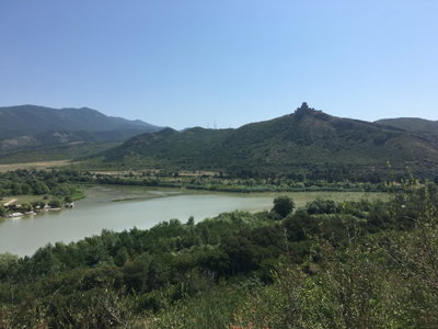 View of Mtskheta from Armaztsikhe-Bagineti archaeological site 04, Mtskheta, 2021