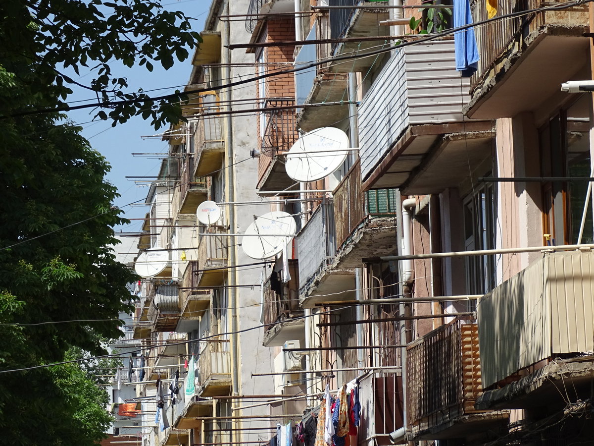 Facade of Soviet-Era Apartment Block - Gori - Georgia, Gori, Georgia, 2015