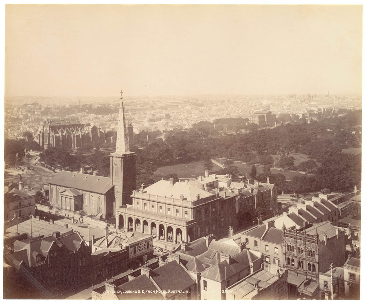 Sydney, looking southeast, from Hotel Australia, - photographer Fred Hardie for G. W. Wilson and Co. of Aberdeen Scotland, Sydney, Australia, 1892