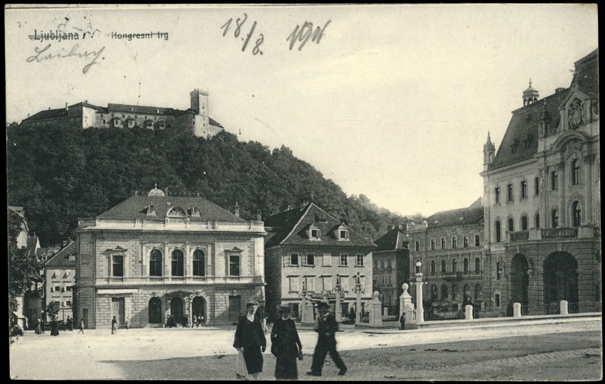 Postcard of Ljubljana, Congress Square, Ljubljana, Slovenia, 1906