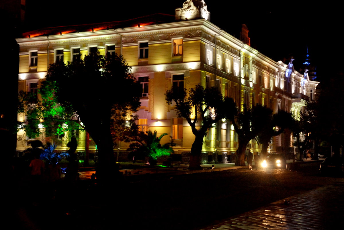 Illuminated refurbished buildings Batumi (2009), Batumi, Georgia, 2009