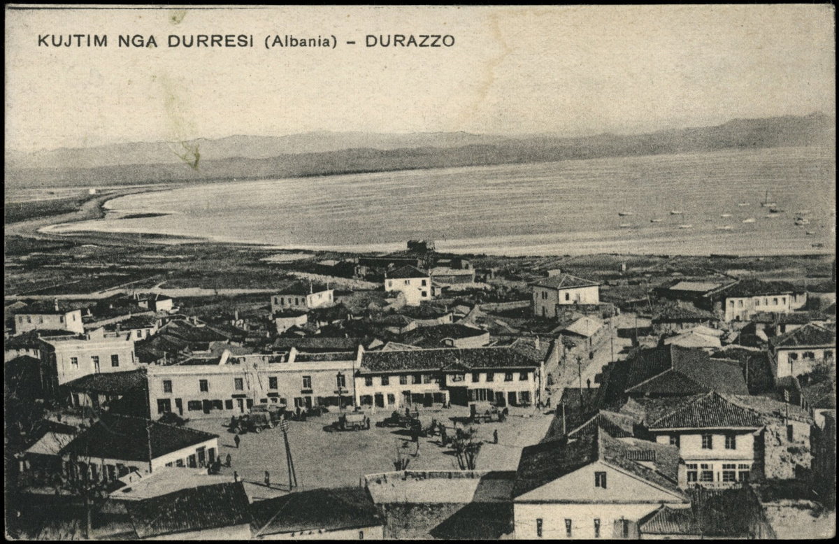 View of Durrës from above the hill (postcard)(AK092 073), Durrës, Albania, 1931