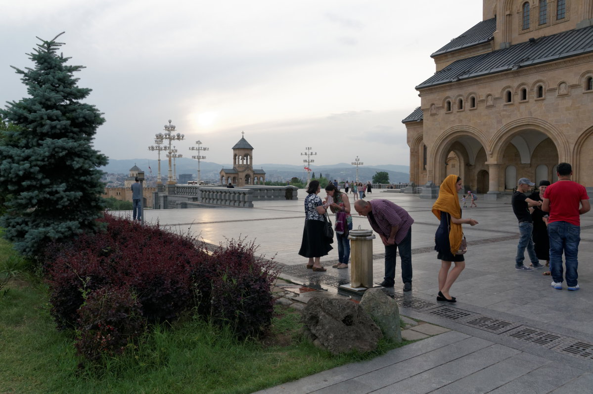 Sameba Cathedral, Courtyard, Holy Trinity Cathedral, Tbilisi, Georgia, Tbilisi, Georgia, 2014
